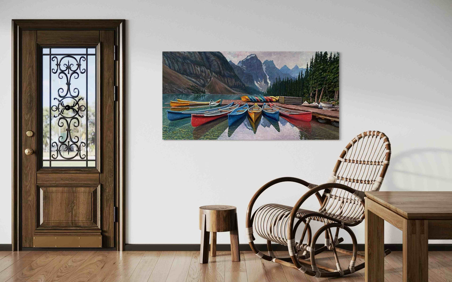 Canoes at Moraine Lake