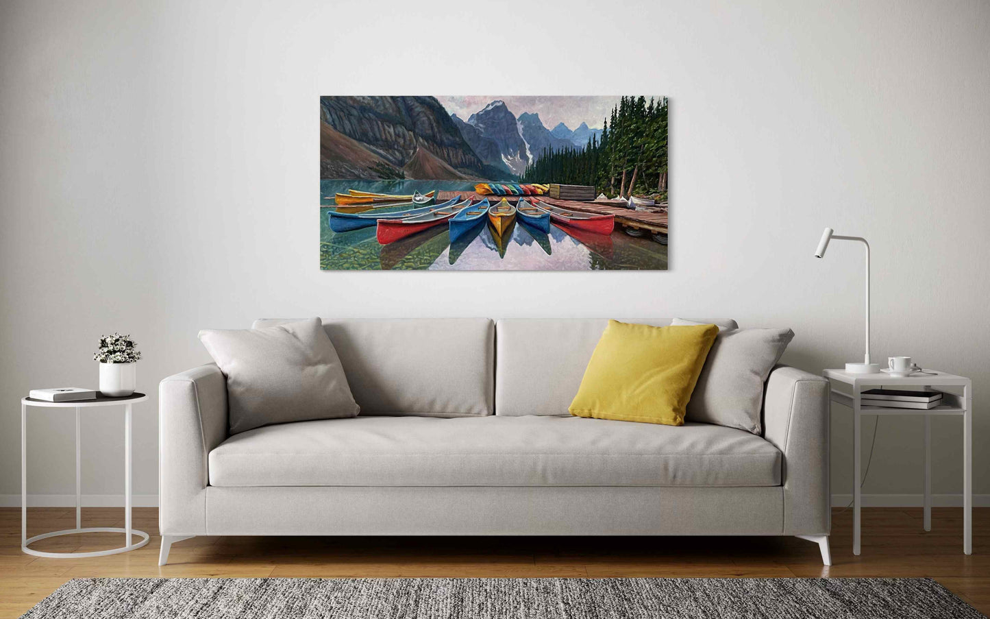 Canoes at Moraine Lake